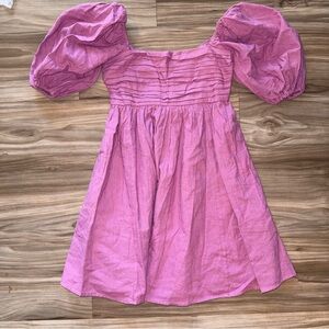 Abercrombie & Fitch Pink Puff Sleeve Mini Dress
